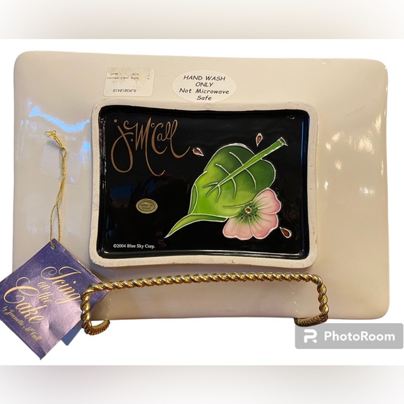 Set Of 2 NWT Vintage 2004 Blue Sky Apple And Apple Blossom 3D Ceramic Dish - Picture 9 of 12